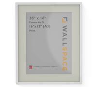 Wall Space Thin A3 White Frame with White Mount for 16x12 | Picture Photo Frame | 420x297mm | 42.0x29.7cm | Solid Wood with Real Glass | Handmade in UK