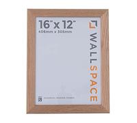 Wall Space Wide 16x12 Oak Picture Frame | Oak 12x16 Photo Frame | 16 x 12 inch | 406x305mm | 40.6x30.5cm | Real Wood with Glass | Handmade Wooden Made in UK