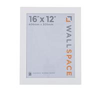 Wall Space Wide 16x12 White Picture Frame | White 12x16 Photo Frame | 16 x 12 inch | 406x305mm | 40.6x30.5cm | Solid Wood Wooden with Real Glass | Handmade in UK