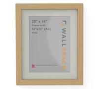 Wall Space Wide 20" x16" Oak Frame with White Mount for 16"x12" or A3 | Picture Photo Frame | 420x297mm | 42.0x29.7cm | Solid Oak with Real Glass | Handmade Wooden Made in UK