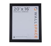 Wall Space Wide 20x16 Black Picture Frame | Black 16x20 Photo Frame | 20 x 16 inch | 508x406mm | 50.8x40.6cm | Solid Wood Wooden with Real Glass | Handmade in UK