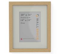 Wall Space Wide 20x16 Oak Frame with White Mount for 14x10 | Picture Photo Frame | 20 x 16 inch | 508x406mm | 50.8x40.6cm | Fits 356x254mm | Solid Oak with Real Glass