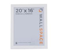 Wall Space Wide 20x16 White Picture Frame | White 16x20 Photo Frame | 20 x 16 inch | 508x406mm | 50.8x40.6cm | Solid Wood Wooden with Real Glass | Handmade in UK