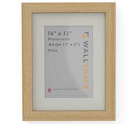 Wall Space Wide A4 Oak Frame with White Mount for 12x8 | Picture Photo Frame | 297x210mm | 29.7x21.0cm | Solid Oak with Real Glass | Handmade Wooden Made in UK