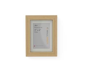 Wall Space Wide A4 Oak Frame with White Mount for 9x6 | Picture Photo Frame | 297x210mm | 29.7x21.0cm | Solid Oak with Real Glass | Handmade Wooden Made in UK