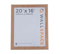 Wall Space Wide Oak Solid Oak Wooden Photo Frame 20x16 Inches With Real Glass