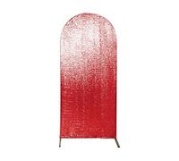 Wall Sparkly Party Background Sequin Spandex Backdrop Flash Wedding Birthday Glitter Arch Background Cover(Red,1pcs cover 60x155cm)