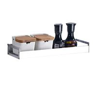 Wall Spice Rack - Hanging nizer for Spices and Seasonings, Sturdy Hooks for Cabinet or Wall Mount, 30 cm, Silver Color - Perfect Kitchen Storage Solution,Argento40