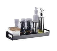 Wall Spice Rack - Hanging nizer for Spices and Seasonings, Sturdy Hooks for Cabinet or Wall Mount, 30 cm, Silver Color - Perfect Kitchen Storage Solution,Nero: 30 Cm.