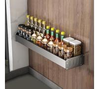 Wall Spice RackHanging Spice Organizer for Cabinets Pantries Bathrooms & Closets; Sturdy Design for Secure Storage; Perfect for Efficient Seasoning Management.