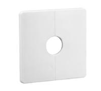 Wall Split Flange, 0.87 Inch Square Escutcheon Plate, Removable Decorative ABS Wall Hole Cover, Strong Adhesive Plumbing Cover Plates for Fixed Shower Head Faucet Standard Pipes| Hole