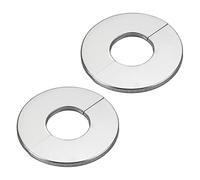 Wall Split Flange Pipe Covers Chrome, Drain Pipe Cover Pipe Snug Stainless Steel Round Escutcheon Plate for Diameter Pipe, 2Pcs Radiator Pipe Collars, Sliver (28mm)