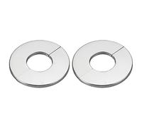 Wall Split Flange Pipe Covers Chrome, Drain Pipe Cover Pipe Snug Stainless Steel Round Escutcheon Plate for Diameter Pipe, 2Pcs Radiator Pipe Collars, Sliver (50mm)