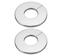 Wall Split Flange Pipe Covers Chrome, Drain Pipe Cover Pipe Snug Stainless Steel Round Escutcheon Plate for Diameter Pipe, 2Pcs Radiator Pipe Collars, Sliver (35mm)