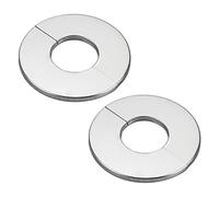 Wall Split Flange Pipe Covers Chrome, Drain Pipe Cover Pipe Snug Stainless Steel Round Escutcheon Plate for Diameter Pipe, 2Pcs Radiator Pipe Collars, Sliver (24mm)