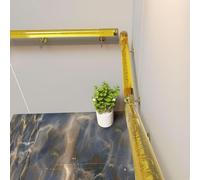 Wall Stair Railing Handrail,Acrylic Crystal Stair Handrail Kit with Gold Brackets - 3.28ft Indoor Railing for Home, Corridor, Lofts - Durable Support Grab Bar for Safe Stairs