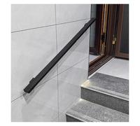 Wall Stair Railing Handrail,Black Wrought Iron Stair Railing Handrail - Anti-Slip Wall-Mounted Banister for Lofts, Garages, Apartments, 3ft-21ft Long, Safe for Kids & Toddlers, Durable Grab