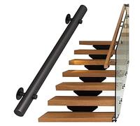 Wall Stair Railing Handrail,Indoor Wooden Stair Handrail, Matte Black Anti-Skid Wall Support, Custom Lengths 3.3ft to 16ft, Perfect for Lofts, Dormitories, and Kindergartens, Durable & STYL