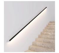 Wall Stair Railing Handrail,LED Stair Handrail with Motion Sensor, Wall-Mounted Aluminum Railing for Indoor Stairs, Lighted Handrail for Staircase, Decks & Corridors (100cm/3.3ft, Black & W