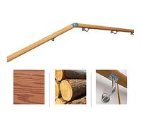 Wall Stair Railing Handrail,Non-Slip Wood Stair Handrail Kit - Complete Indoor Railing for Safety Support, 1ft-20ft Adjustable Length for Elderly, Home Loft & Corridor - 18ft Brown