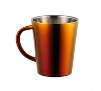 Wall Steel 300ML Drinking Mug Hot And Cold Beverages Keeps Temperature Without Hand Burns Commute Or Travel(Red)