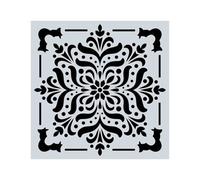 Wall Stencils for Painting 1Pc 15x15cm Beautiful Mandala Pattern Hollow Carving Stenclis Wall Brick Painting Auxiliary Spray Paint Coloring Mold White(Color 7)