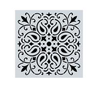 Wall Stencils for Painting 1Pc 15x15cm Beautiful Mandala Pattern Hollow Carving Stenclis Wall Brick Painting Auxiliary Spray Paint Coloring Mold White(Color 6)