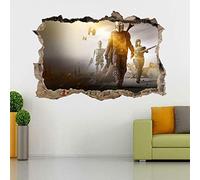 Wall Sticker 3D Smashed Wall Sticker Decal Decorative Art Mural