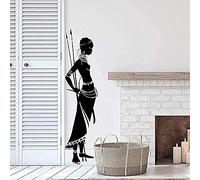 Wall Sticker Art Deco Applique African Women Housewares Tribal Girl 14X57 cm