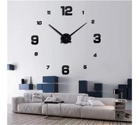 Wall sticker clock Large Home Wall Clock 3D DIY Clock Acrylic Mirror Stickers Home Decoration Living Room Quartz Needle Self Adhesive Hanging Watch,Lemon Yellow,70 90cm 3D 16Serene