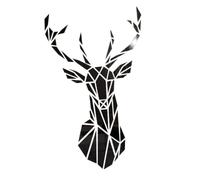 Wall Sticker Decal Stag Head Acrylic for Black Home Decor | Gentle Adhesive, No Messy Residue, Peel and Stick, Creative Natural Fresh Design