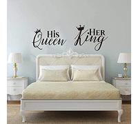 Wall Sticker Decals Crowned His Queen, Her King Bedroom Bathroom Couple Wedding Quote Vinyl 30X85 cm Home Wall Decoration Mural