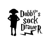 Wall Sticker Dobby Sock - Black, 15 cm x 15 cm, Harry Potter Vinyl Sticker for Drawer Furniture and Smooth Surfaces, Self-Adhesive as Decoration in Children's Room and Bedroom tradercat
