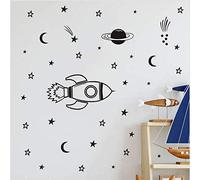 Wall Sticker for Boy Room Nursery Wall Art Decor Space Rocket Star Ship Astronaut Vinyl Decal Planet Home Decor 50X43Cm