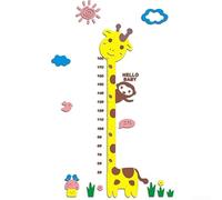 Wall Sticker for Children Featuring Giraffe and Monkey Height Chart, Acrylic Material Providing Functional and Decorative Benefits