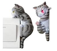 Wall Sticker Light Panel | Home Decoration 2D Cartoon 2 Pieces - Cat Wall Decoration for Panel Light - for Children's Room Kitchen Bathroom