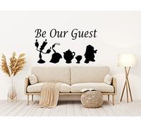 Wall Sticker Living Be Our Guest Removable Home Decals Art Décor Vinyl Mural Quote (33x58 cm, Black)