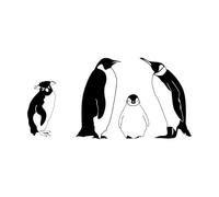 Wall Sticker Penguin Family Antarctica Set Nature Wall Quote Sticker Decal Mural Bedroom animal-S-42x65cm-Black