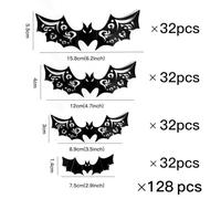 Wall Sticker Porthole Bats 3D Black Stereo Bat Stickers Halloween Decorations Wall Stickers Refrigerator. (C, 15. 8cm)