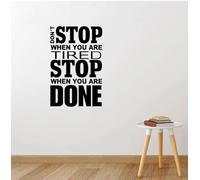 Wall Sticker Quotes - Don't Stop When You are Tired Stop When You are Done Wall Decals Wall Decal,Black,57 Cm X 42 Cm