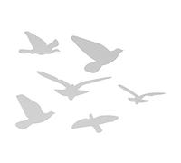 Wall Sticker, Removable Mirror 3D Bird Shape Mirror Wall Decals DIY Decor for Home Living Room Bedroom(Silver)