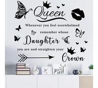 Wall Sticker Room Decor Vinyl Wall Decals Sayings Art Lettering Wall Stickers & Murals Queen Inspirational Wall Decor Sticker for Teen Girls Bedroom Living Room Wall Quotes Stickers Home Decorations.