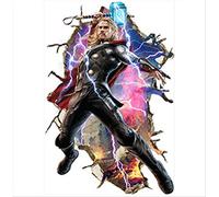 Wall Sticker, Thor 3D Broken Wall to Kids Room Vinyl Stickers Hero Poster Home Decoration Marvel Wallpaper 58X88Cm