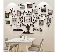 Wall Sticker Tree Family - 3D DIY Tree Wall Stickers 15x20 13x18 10x15 a4 Wall Decoration Wall Sticker Tree for Living Room Bedroom Sofa with Picture Frame Photo Wall Decor (Black, 210 * 137cm