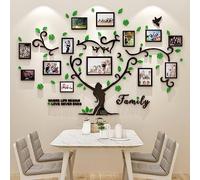 Wall Sticker Tree Family - 3D DIY Tree Wall Stickers 15x20 13x18 10x15 a4 Wall Decoration Wall Sticker Tree for Living Room Bedroom Sofa with Picture Frame Photo Wall Decor (Green, 210 * 137cm