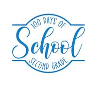 Wall Stickers 100 Days of School Second Grade 41x50.1cm Do not Damage The Wall Surface Blue