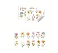 Wall Stickers, 12 Pack Bohemian Flower Decals - Self Adhesive Removable Vinyl Wall Art for Bedroom, Living Room, Bathroom Home Decor（2pcs） (30x20cm)