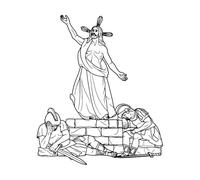 Wall Stickers 15th Station of The Cross Jesus Christ resurrects on The Third Day Outline 65.6x77.8cm Multi Color Selection Black