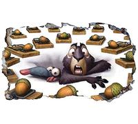 Wall Stickers - 3D Mural - Cartoon Anime The Nut Job Wall Smash Self Adhesive Wall Sticker Print Poster Decal Graphic - Poster Vinyl - 50x70 cm