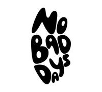 Wall Stickers 70s Retro Hand Lettering no Bad Days Groovy Doodle Typography 34x65.1cm Car Body Decoration Black